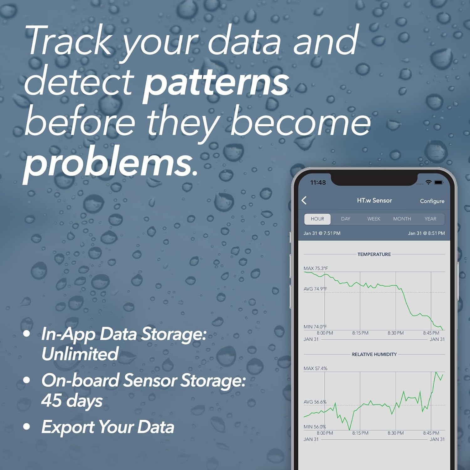 Amazing SensorPush HT.w Smart Temperature Sensor & Humidity Sensor - Thermometer & Hygrometer w/App Monitoring - Water Resistant Temperature and Humidity Monitor w/Heat Index for RV, Fridge & More - Image 6