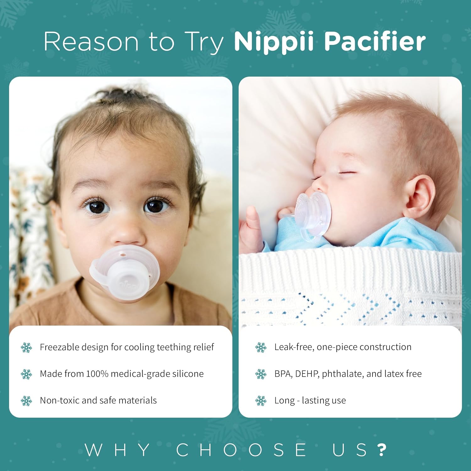Review Nippii Freezable Pacifier for Baby Teething Relief - Safe Infant Teether with Cooling Effect - Easy to Clean, Medical Grade Soft Silicone - BPA Free - for Babies 0-9 Months - Made in USA - Image 7