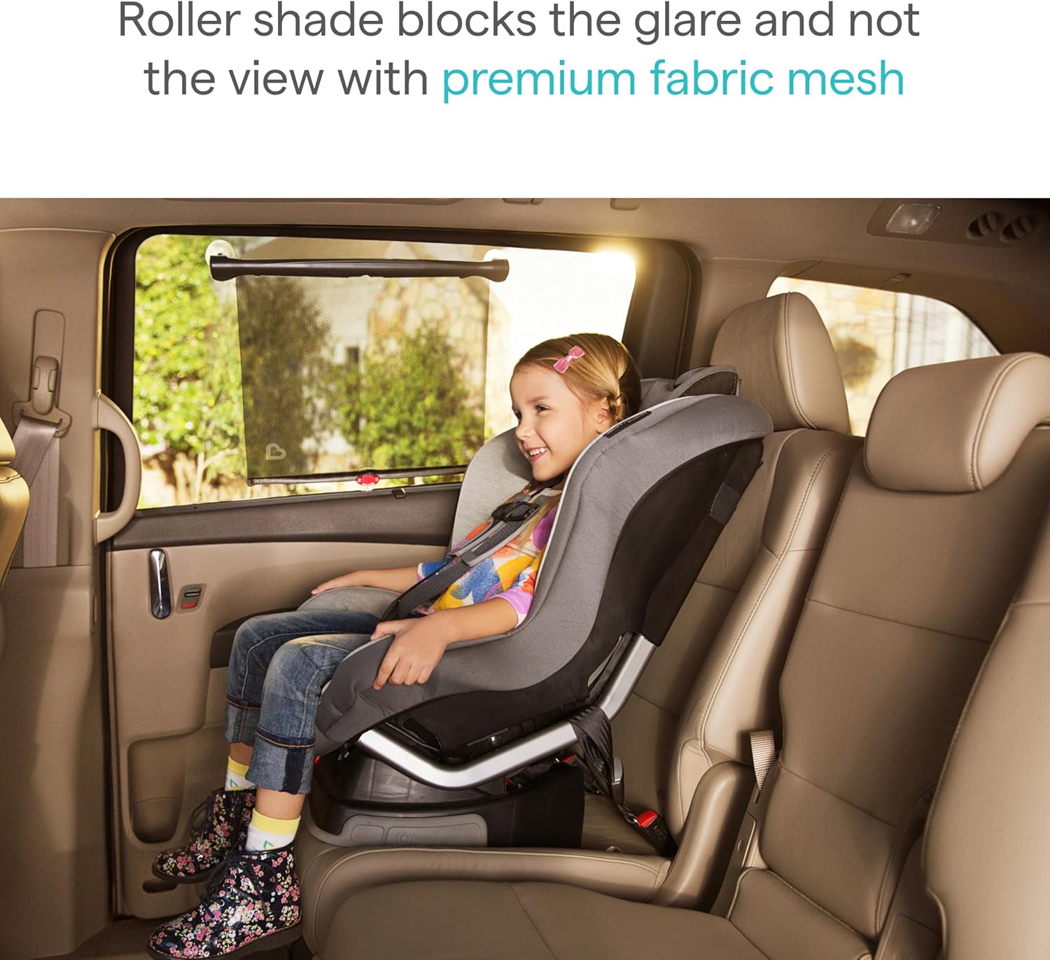 Review Munchkin Brica Sun Safety Car Window Shade with Heat Alert, Helps Block UVA/UVB Rays, 2 Pack, Black - Image 2