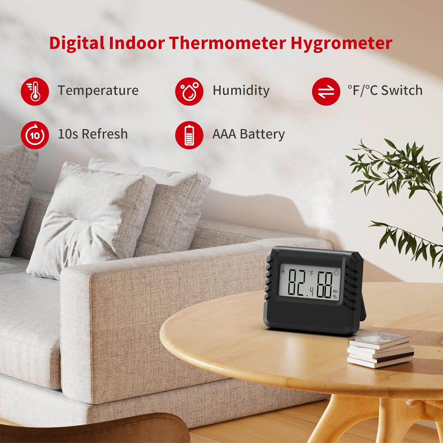 Awesome Indoor Thermometer Hygrometer for Home, Room Thermometer Humidity Meter with Accurate Temperature Humidity Sensor for Greenhouse Baby Room Office - Image 2