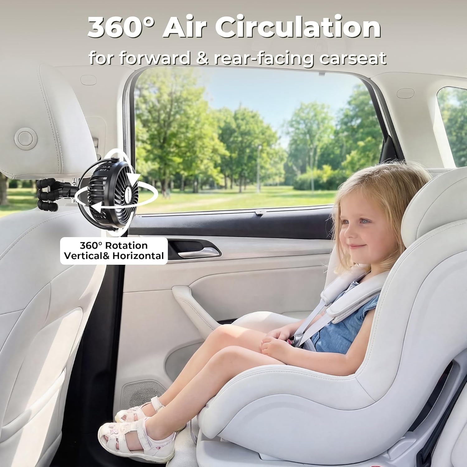 Amazing AMACOOL Battery Operated Stroller Fan, Baby Travel Essentials for Beach Disney, Newborn Boy & Girl Showers Gifts Registry Search, Rechargeable Clip On Fan for Car Seat Wagon Crib Bike Treadmill - Image 5