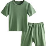 Yoofoss Toddler Pajamas Rayon Made from Bamboo Short Sleeve Baby Clothes Boys and Girls Kids Pajamas Set Pjs Soft Cool