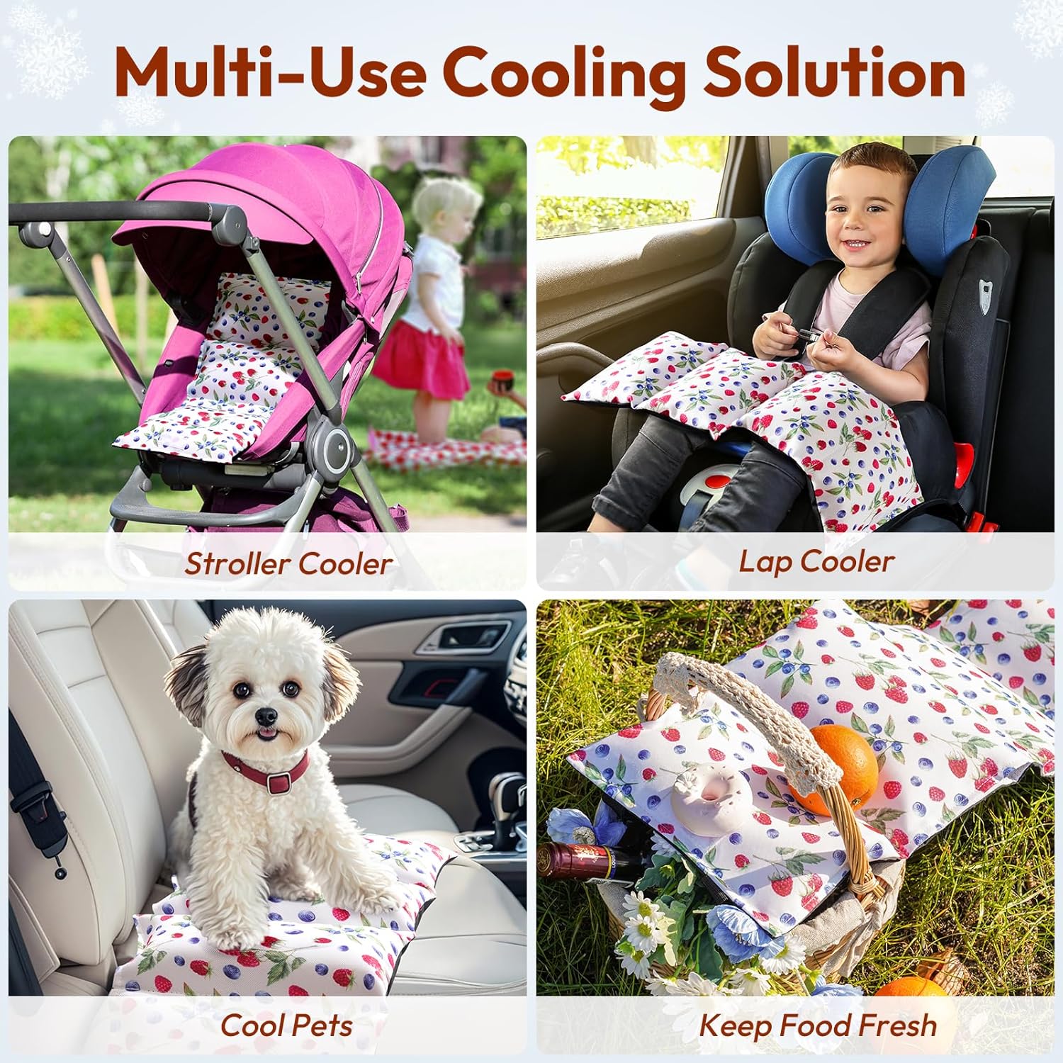Top NCVI Car Seat Cooling Pad, Baby Stroller Cooling Pad - Insulated Cushion with Ice Pack for Heat, Multifunctional Cooler for Kids, Adults and Pets, Comfortable & Durable Summer Seat Liner Cooling Cover - Image 5