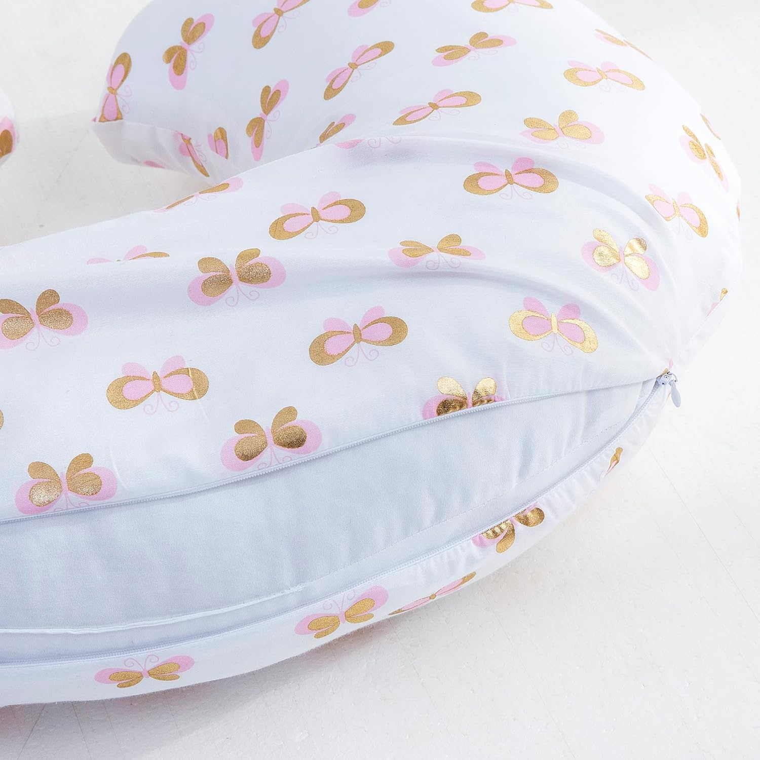 Top Little Grape Land Nursing Pillow Covers 2 Pack, Soft & Breathable Removable Breastfeeding Pillows Covers for Feeding Pillows, Nursing Pillow Slipcover for Baby Girls Boys, (Butterfly & Floral) - Image 7