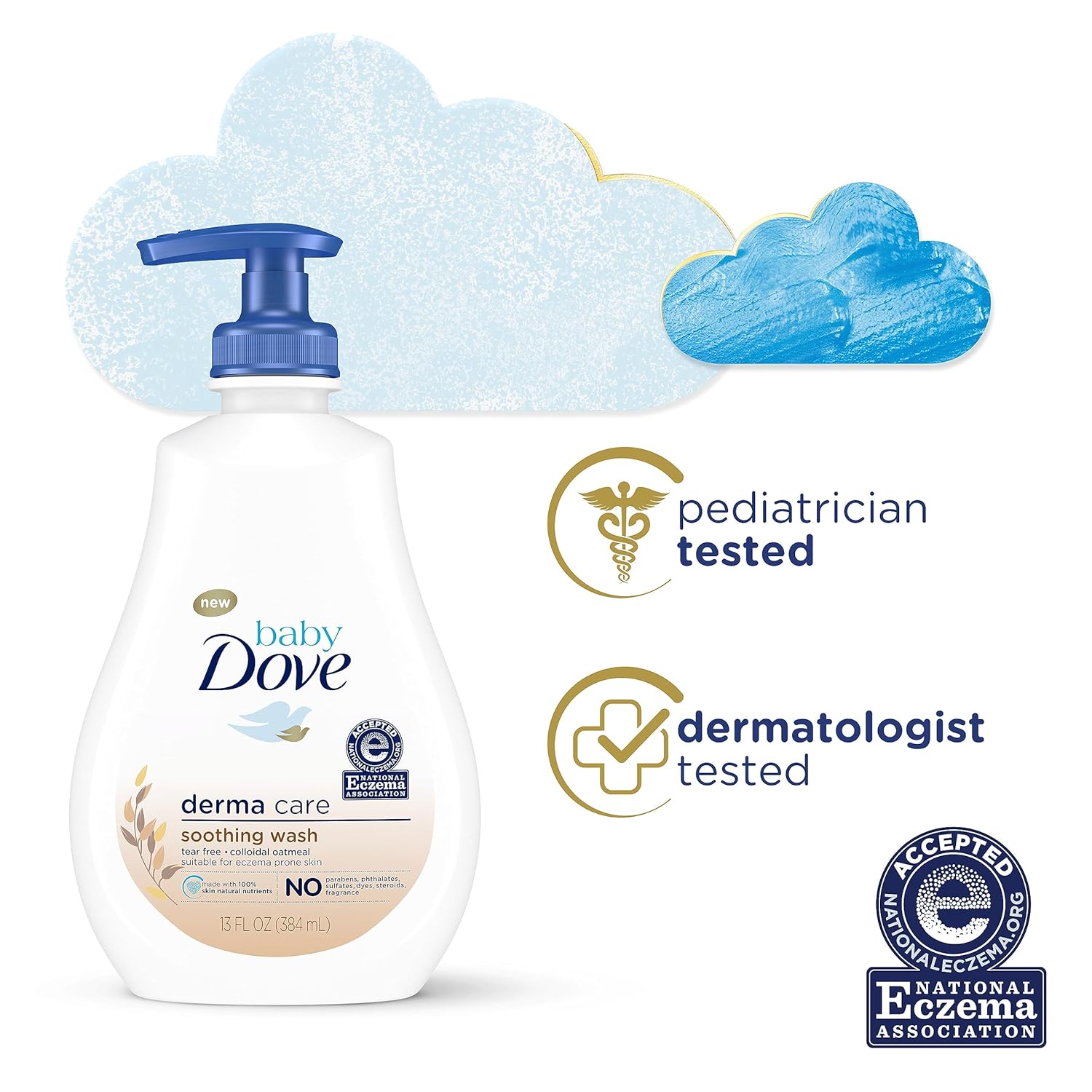 Amazing Baby Dove Derma Care Soothing Wash Skin Care with Colloidal Oatmeal Suitable for eczema prone skin 13 oz - Image 4