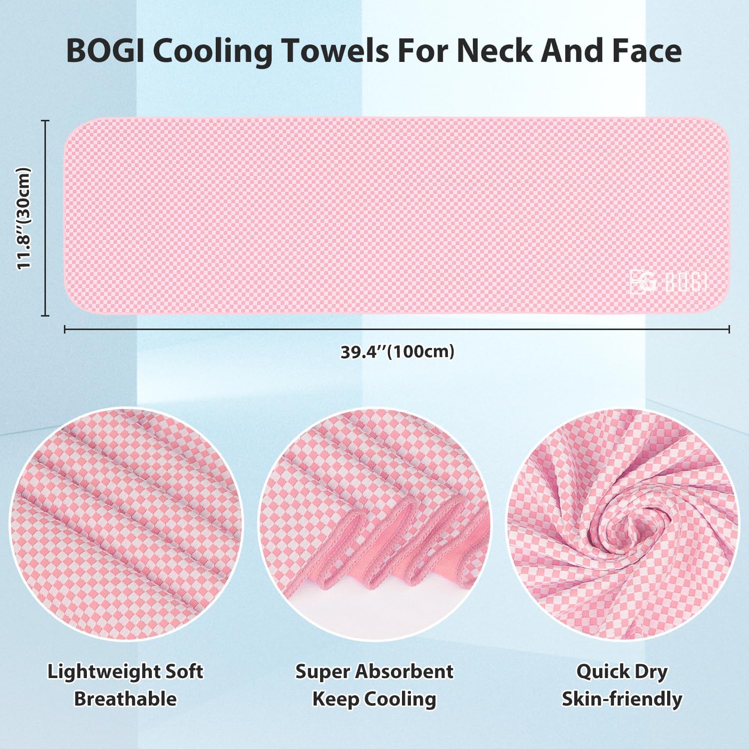 Top Features BOGI Cooling Towels for Neck and Face, Soft Breathable Cool Towel for Instant Cooling Stay Cool for Yoga, Sport, Gym, Camping, Running & More Activities - Image 2