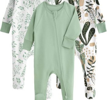 Top|Great|Best Yoofoss Baby Pajamas 100% Organic Cotton Baby Sleepers for Newborn 0-3 3-6 6-9 Months Boys Girl Clothes 3pcs Footed PJs - Smartbabygear.online