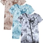 Jimonda Baby GIRLS BOYS Rayon From Bamboo Pajamas 3 Pack Short Sleeve Footless Romper 2 Way Zipper Tie Dye Pjs 0-24M