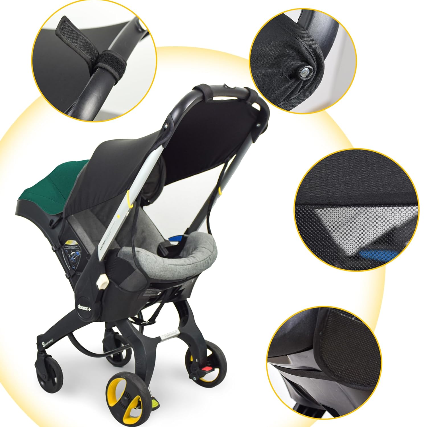 Top Custom Designed Sunshade Extension Compatible with Doona car seat Stroller, Marsheepy Stroller Sun Shade Baby Car seat UV Protection Sun Cover for Baby Pushchairs Strollers - Image 3