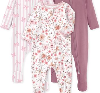 Yoofoss Baby Pajamas 100% Organic Cotton Baby Sleepers for Newborn 0-3 3-6 6-9 Months Boys Girl Clothes 3pcs Footed PJs
