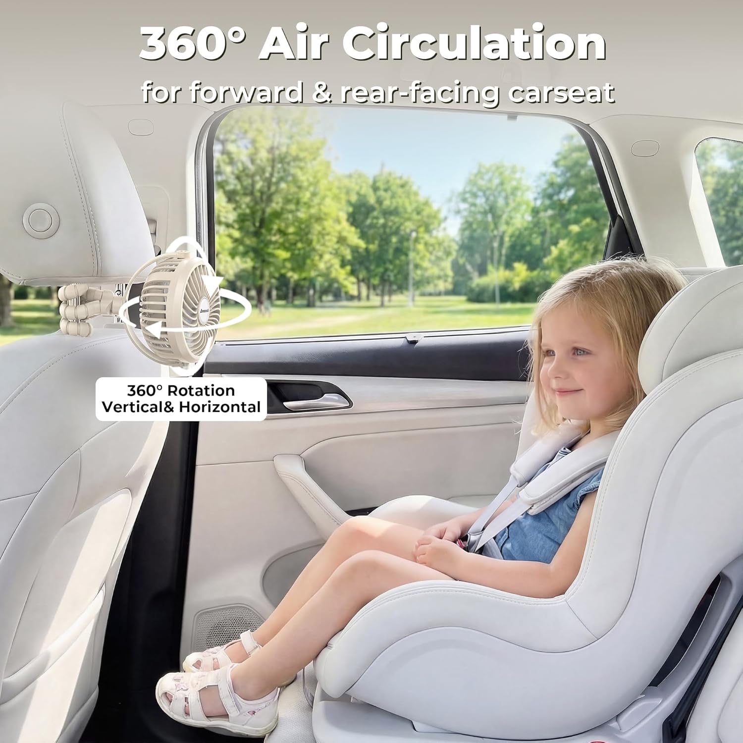 Amazing AMACOOL Battery Operated Stroller Fan, Baby Travel Essentials for Beach Disney, Newborn Boy & Girl Showers Gifts Registry Search, Rechargeable Clip On Fan for Car Seat Wagon Crib Bike Treadmill - Image 5
