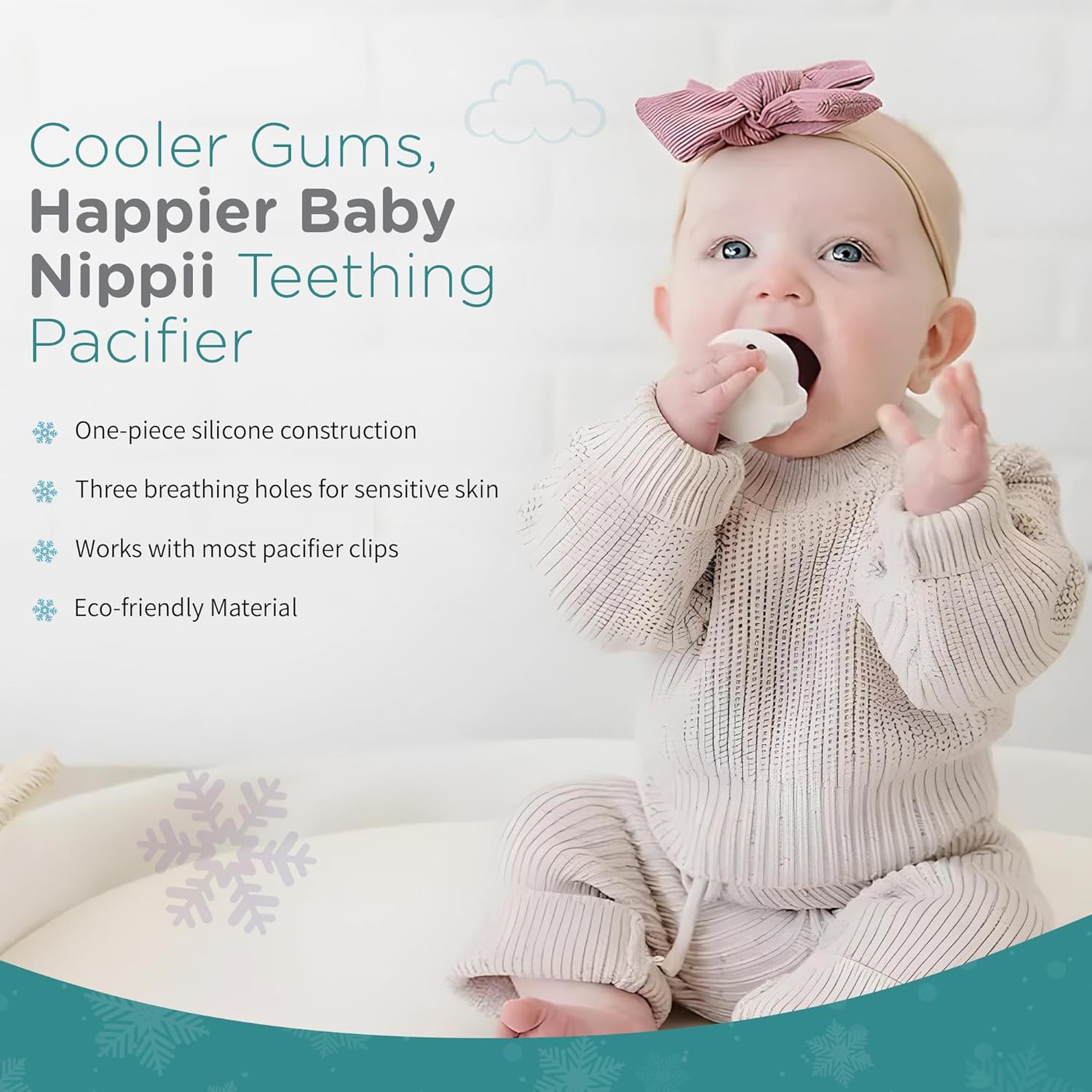 Review Nippii Freezable Pacifier for Baby Teething Relief - Safe Infant Teether with Cooling Effect - Easy to Clean, Medical Grade Soft Silicone - BPA Free - for Babies 0-9 Months - Made in USA - Image 4