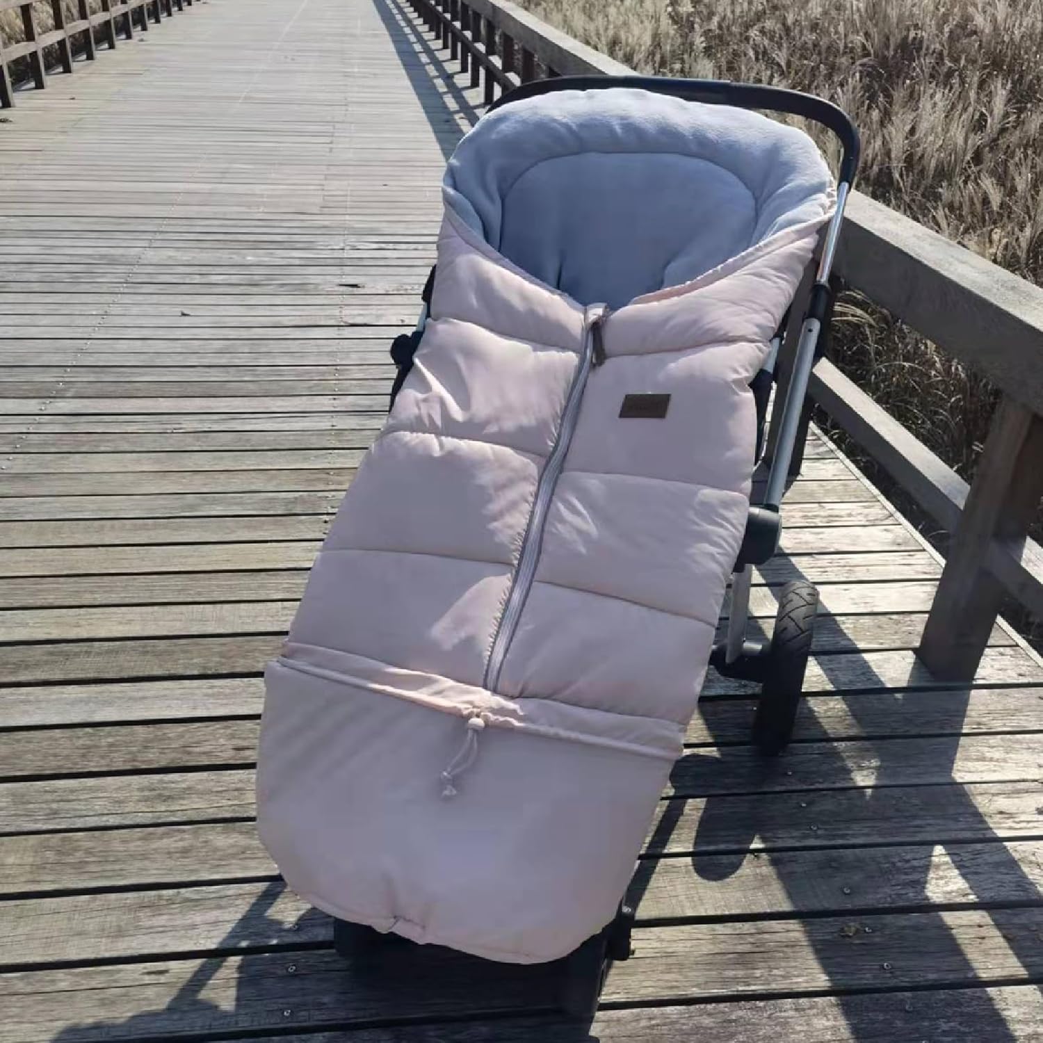 AmazingIReview 0-5T Length Extension Baby Universal Stroller Footmuff,Waterproof Durable Coral Fleece Stroller Bunting Bag,Stroller Bassinet Winter Blanket Cover Toddler,Pink - Image 8