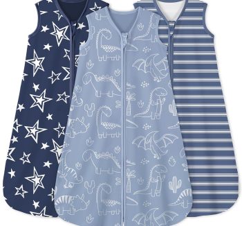 Yoofoss Baby Sleep Sack 6-12 Months 0.5 Tog Wearable Blanket for Baby, 3 Pack 100% Organic Cotton Infant Toddler Sleeping Sack 2-Way Zipper Lightweight Sleep Sack