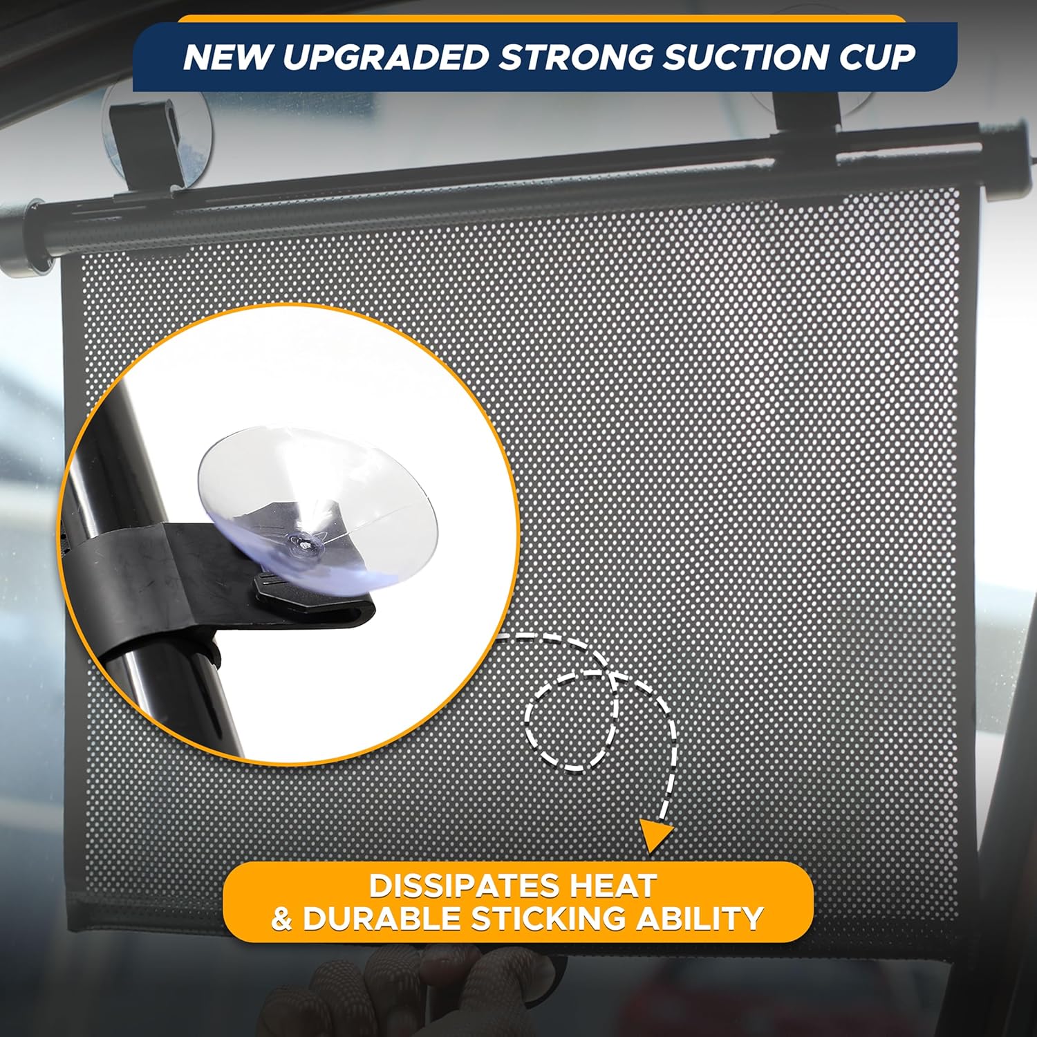 Amazing EcoNour Car Window Shades for Baby (2 Pack) - Upgraded | Shades for Side Window | Comes with Enhanced Suction Cups & Large Clips for Durability | Baby Car Accessories (15" x 17") - Image 8