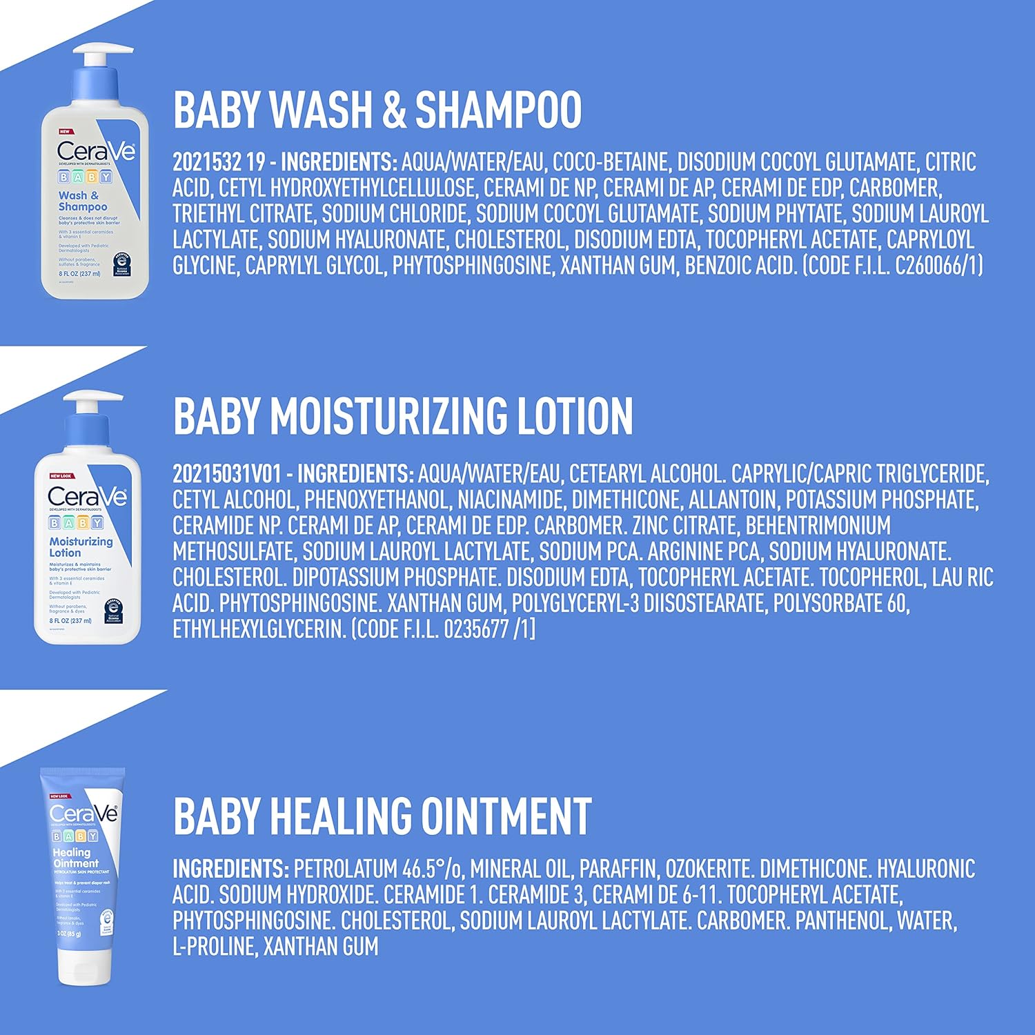 Amazing CeraVe Baby Bath Set, 8oz Wash & Shampoo + 8oz Moisturizing Lotion + 3oz Healing Ointment, Fragrance, Parabens, Phthalates, & Tear Free Baby Bath Essentials - Image 7