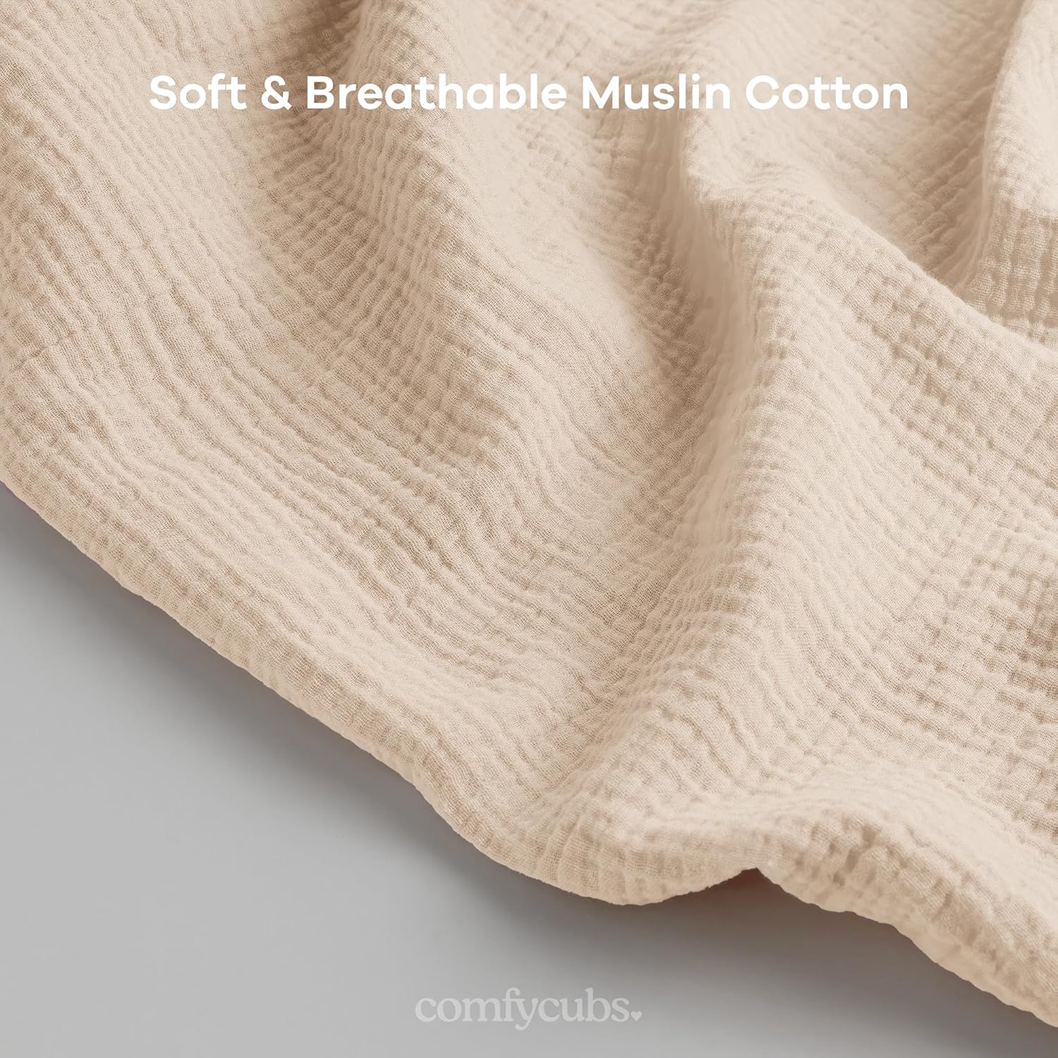 Top Comfy Cubs Muslin Nursing Cover Pack of 2, 100% Cotton Muslin Breastfeeding Cover for Moms, Soft & Breathable Baby Nursing Scarf, Adjustable Neck Strap - Privacy Coverage - Sand and Cedar - Image 4