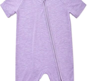 Bamboo Viscose Baby Romper 2 Way Zipper Short Sleeve Bodysuit Soft Color Baby Toddler One-Piece Summer Outfits