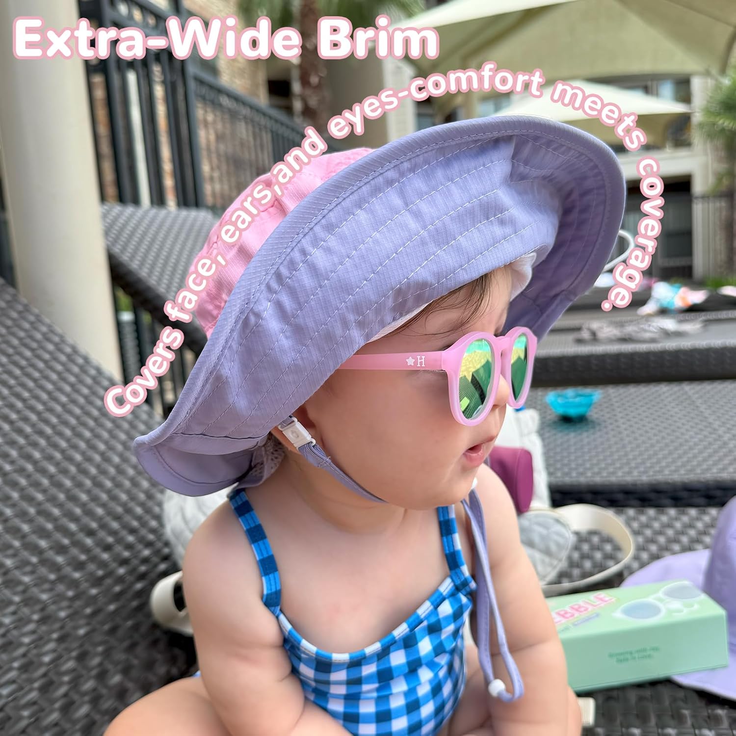 Amazing HECCEI Baby Sun Hat with Neck Flap, Windproof, Sunscreen, Warm, UPF 50+ DryShade SkyCandy Outdoor Beach Hat for 0-24 Months - Image 10