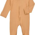 Aablexema Baby Footie Pajamas Zipper - Rayon from Bamboo Infant Footed Pjs with Mittens Sleepwear Jammies