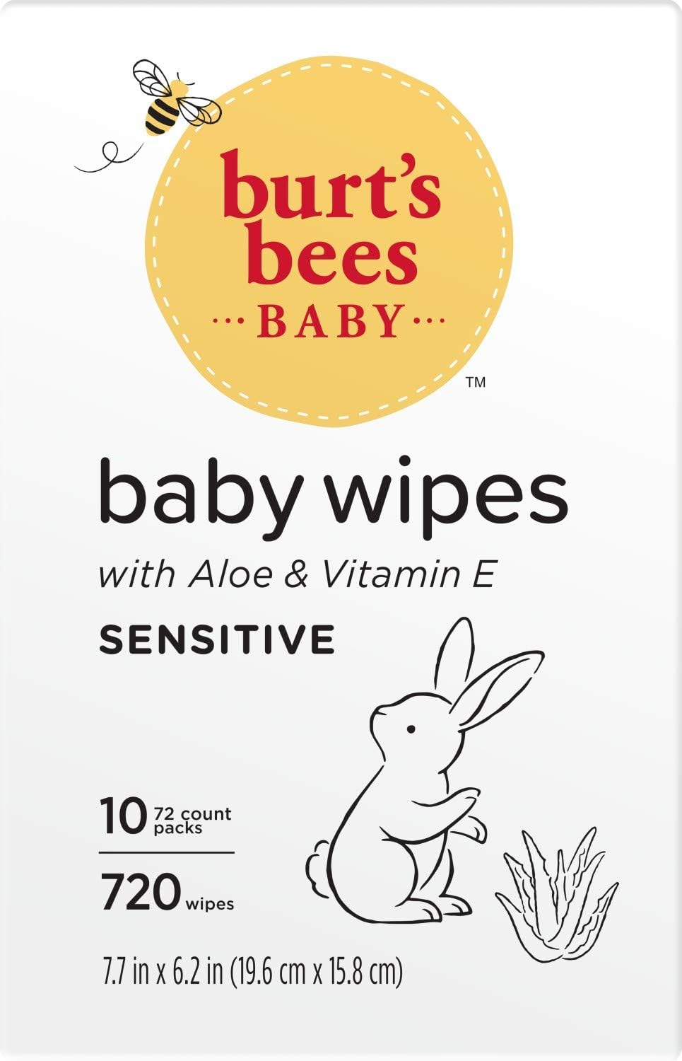 Amazing Burt’s Bees Baby Wipes, Unscented Natural for Sensitive Skin with Aloe and Vitamin E - 72 Baby Wipes – 10 Pack - Image 19