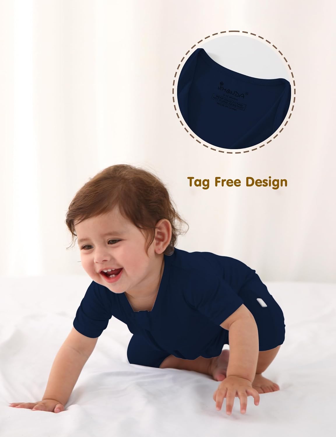 AmazingIReview Jimonda Baby Boy Romper 3 Pack Baby Girl Short Sleeve Pajamas 2 Way Zipper Summer Newborn Clothes Unisex Summer Outfits - Image 5