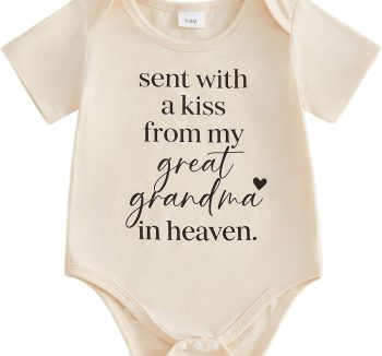 Top|Great|Best Sent With A Kiss From My Great Grandpa Grandma In Heaven Newborn Baby Boy Girl Summer Outfits Short Sleeve Romper - Smartbabygear.online