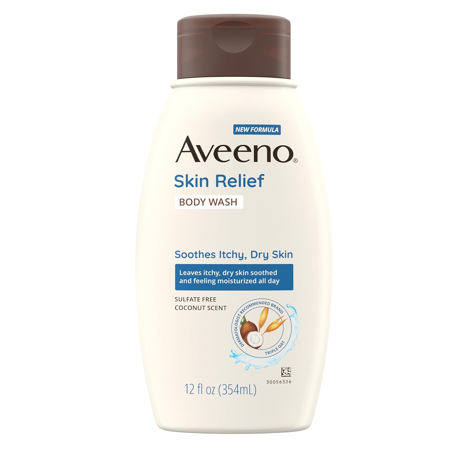 Amazing Aveeno Skin Relief Body Wash with Coconut Scent & Soothing Oat, Gentle Soap-Free Body Cleanser for Itchy, Dry & Sensitive Skin, Dye-Free & Allergy-Tested, 12 fl. oz - Image 8