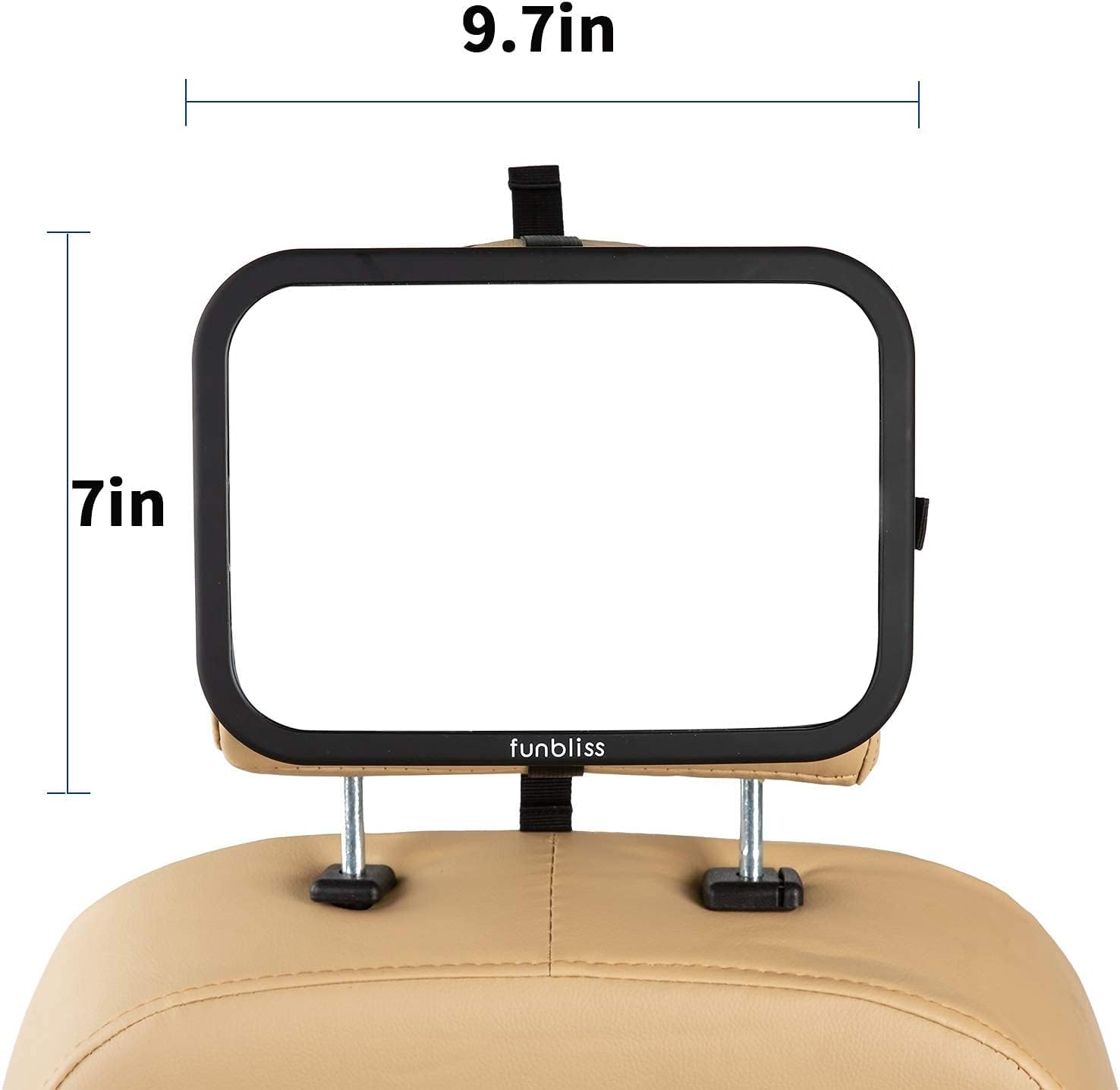 Amazing Funbliss Baby Car Mirror + 2-Pack Car Window Shades Bundle -100% Shatterproof, Wide Angle Convex - Image 5