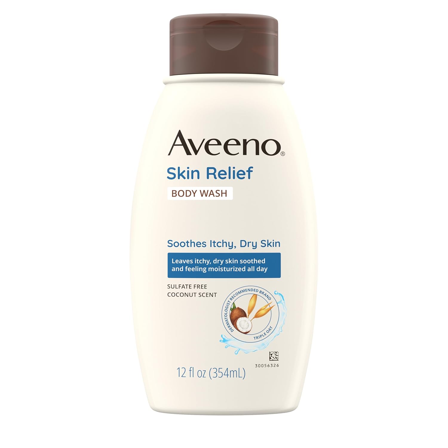 Amazing Aveeno Skin Relief Body Wash with Coconut Scent & Soothing Oat, Gentle Soap-Free Body Cleanser for Itchy, Dry & Sensitive Skin, Dye-Free & Allergy-Tested, 12 fl. oz - Image 4