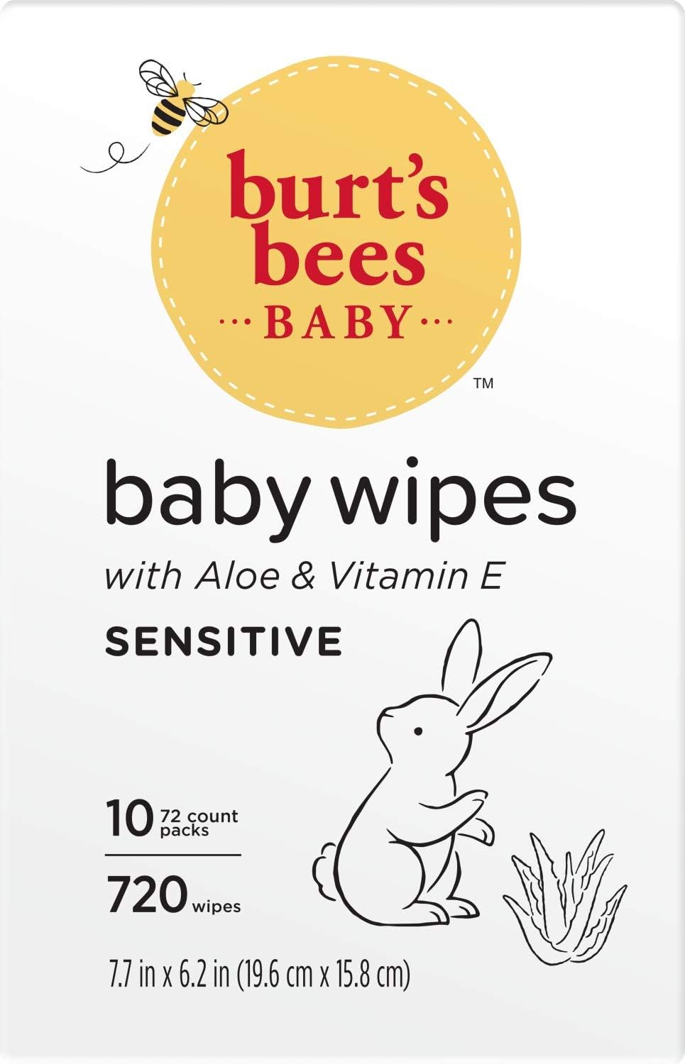 Amazing Burt’s Bees Baby Wipes, Unscented Natural for Sensitive Skin with Aloe and Vitamin E - 72 Baby Wipes – 10 Pack - Image 18