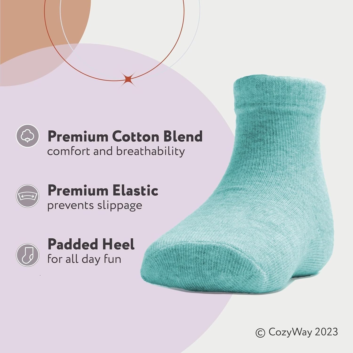 AmazingIReview CozyWay Baby & Toddler Socks Crew Comfy Cotton Socks For Girls and Boys Babies Soft & Breathable Infant - 12 Pack - Image 2
