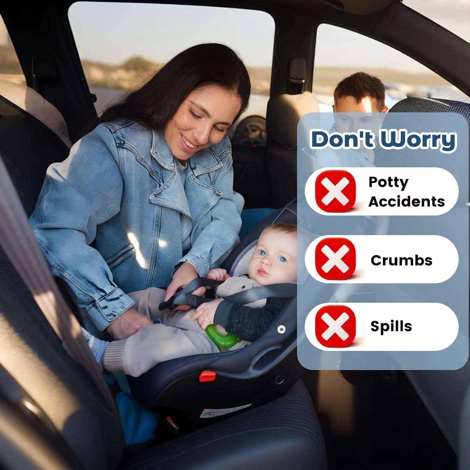 AmazingIReview 2 Pack Winter Car Seat Protector for Potty Training Piddle Pads Waterproof Carseat Protector for Baby Infant Toddler Machine Washable Liner for Child Safety Car Seat Stroller Dinner Chair (Grey) - Image 2