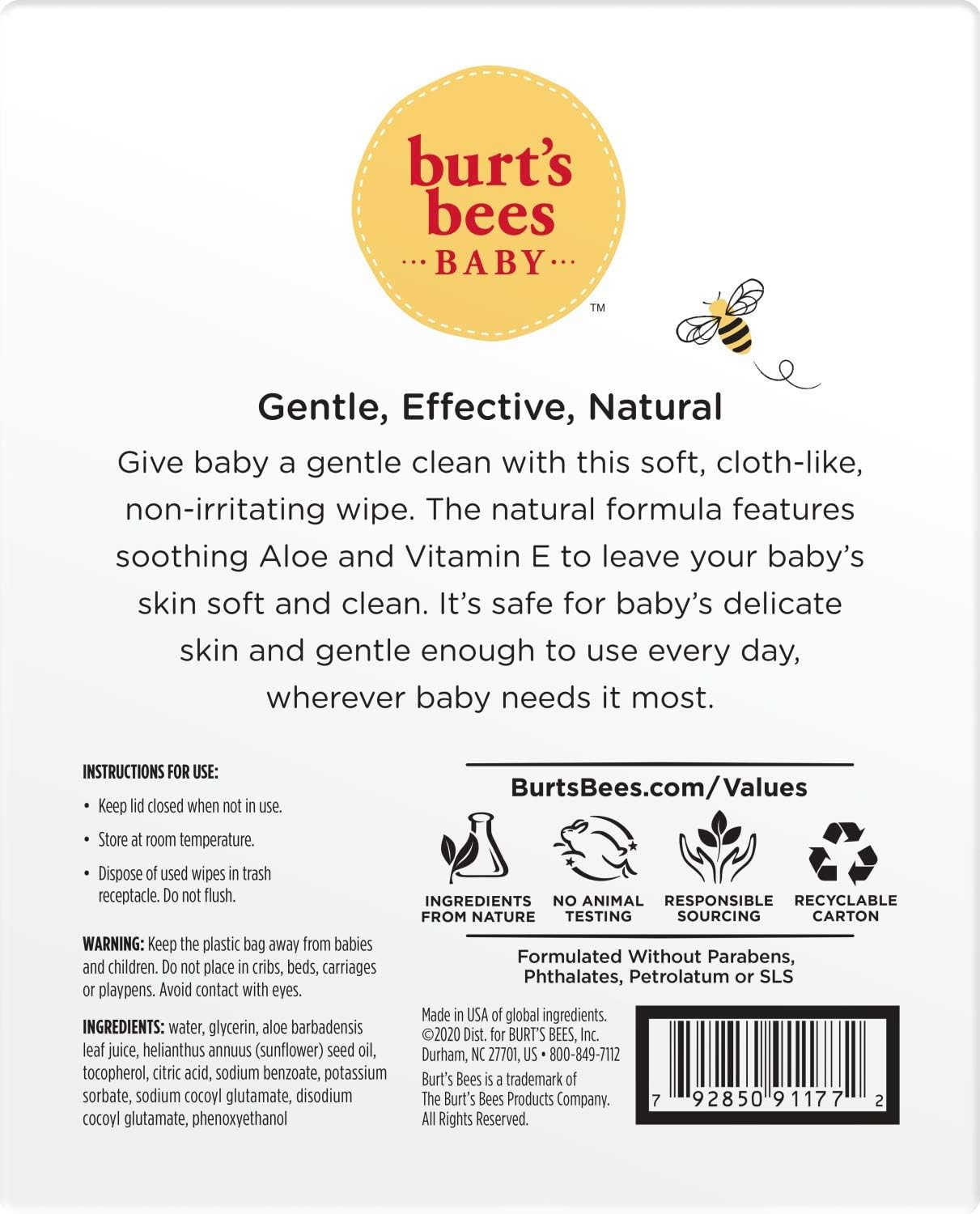 Amazing Burt’s Bees Baby Wipes, Unscented Natural for Sensitive Skin with Aloe and Vitamin E - 72 Baby Wipes – 10 Pack - Image 17