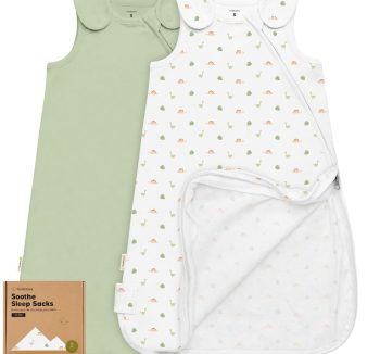 Top|Great|Best 2-Pack Organic Baby Sleep Sacks, 100% Cotton - Soft & Breathable 0.5TOG Baby Wearable Blanket, Toddler Sleeping Sack 0-6 Months, Easy to Wear Transitional Swaddles for Newborns, Infants(Roarsome, S) - Smartbabygear.online
