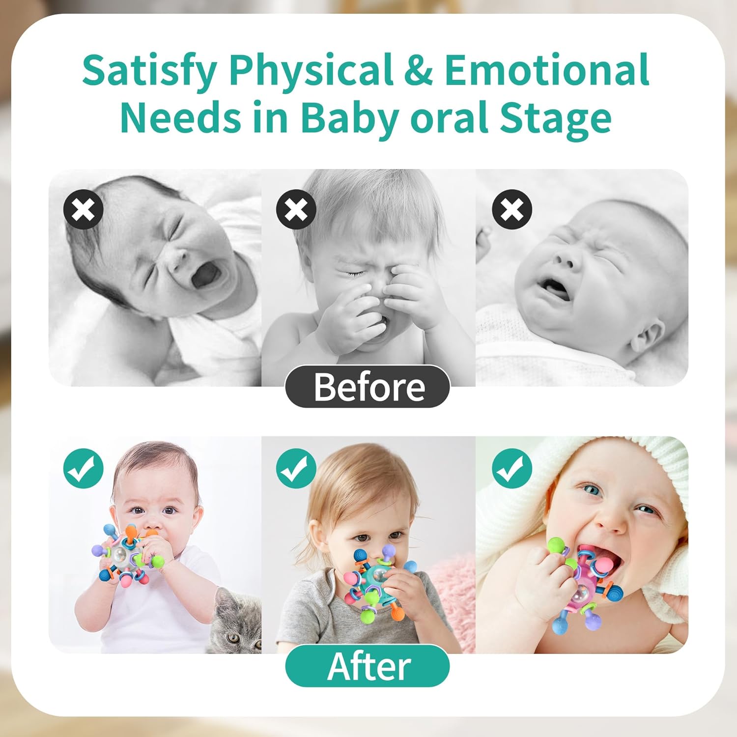 Amazing Baby Montessori Teething Toys for 0-6 6-12 Months BPA Free Sensory Toys for Babies 0 3 6 9 12 18 Months Newborn Infant Learning Developmental Chew Rattle Toys Shower Gifts for 1 2 Year Old Girls Boys - Image 7