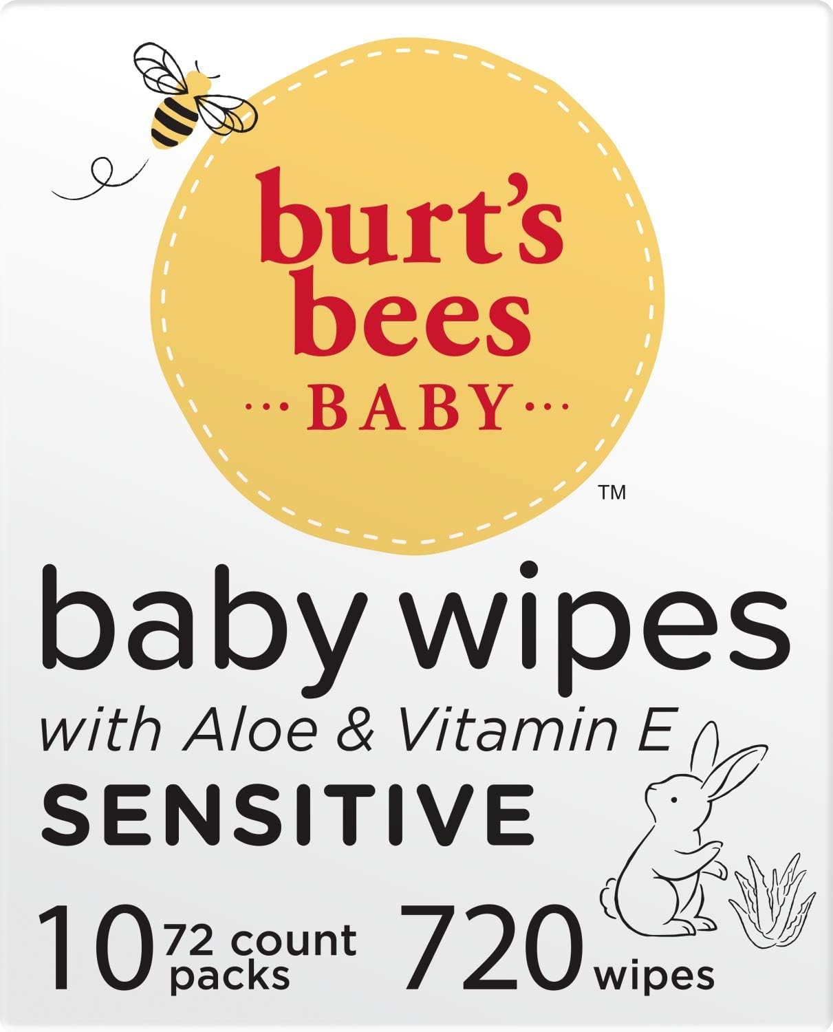 Amazing Burt’s Bees Baby Wipes, Unscented Natural for Sensitive Skin with Aloe and Vitamin E - 72 Baby Wipes – 10 Pack - Image 21
