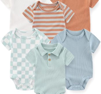 Top|Great|Best JELYLOVE Fashion Baby Boy Girl Bodysuits 6-Pack Casual Cotton Soft Infants Outfit New born Clothes - Smartbabygear.online