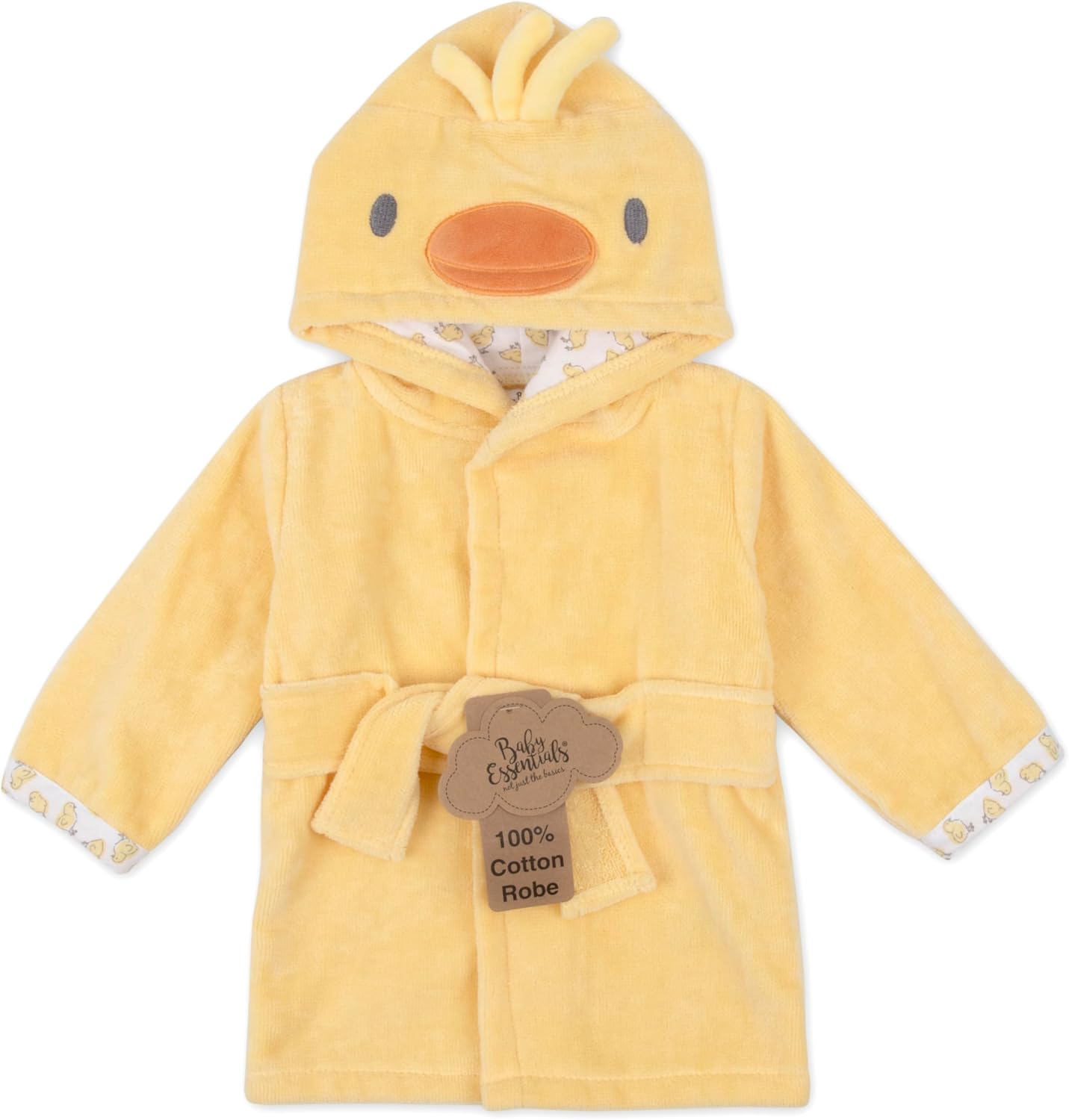Amazing Baby Essentials Unisex Baby Plush Animal Face Bathrobe Hooded with Tie Closure for Newborns and Infants 0-9 Months - Image 5