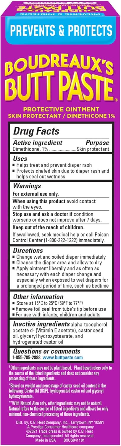 Amazing Boudreaux’s Butt Paste Butt Barrier Ointment, Preventive Dimethicone Baby Diaper Rash Cream, Provides Fast Relief from Moderate Rash and Discomfort, Pediatrician-Recommended Brand, 4oz Tube - Image 8