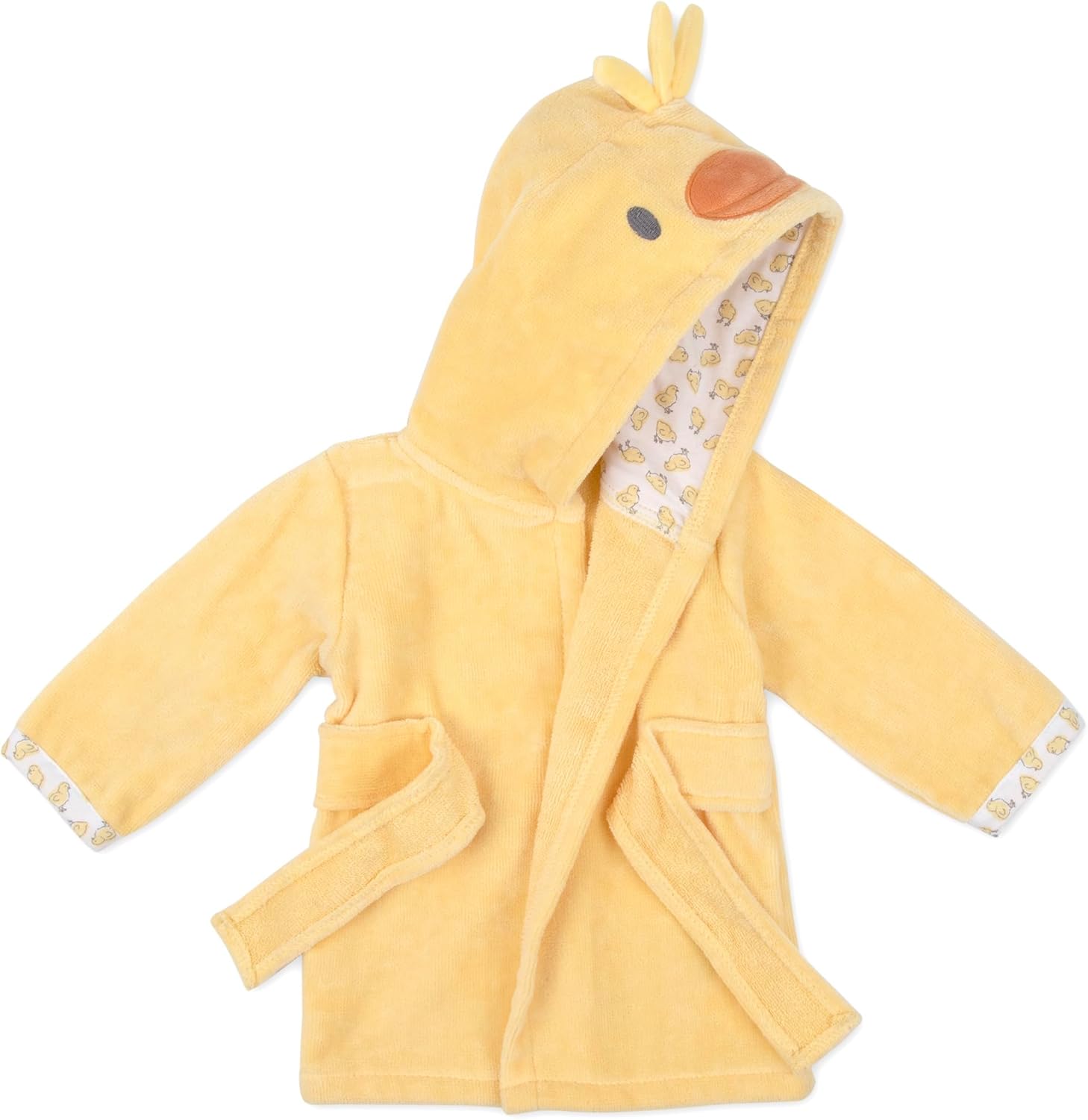 Amazing Baby Essentials Unisex Baby Plush Animal Face Bathrobe Hooded with Tie Closure for Newborns and Infants 0-9 Months - Image 2