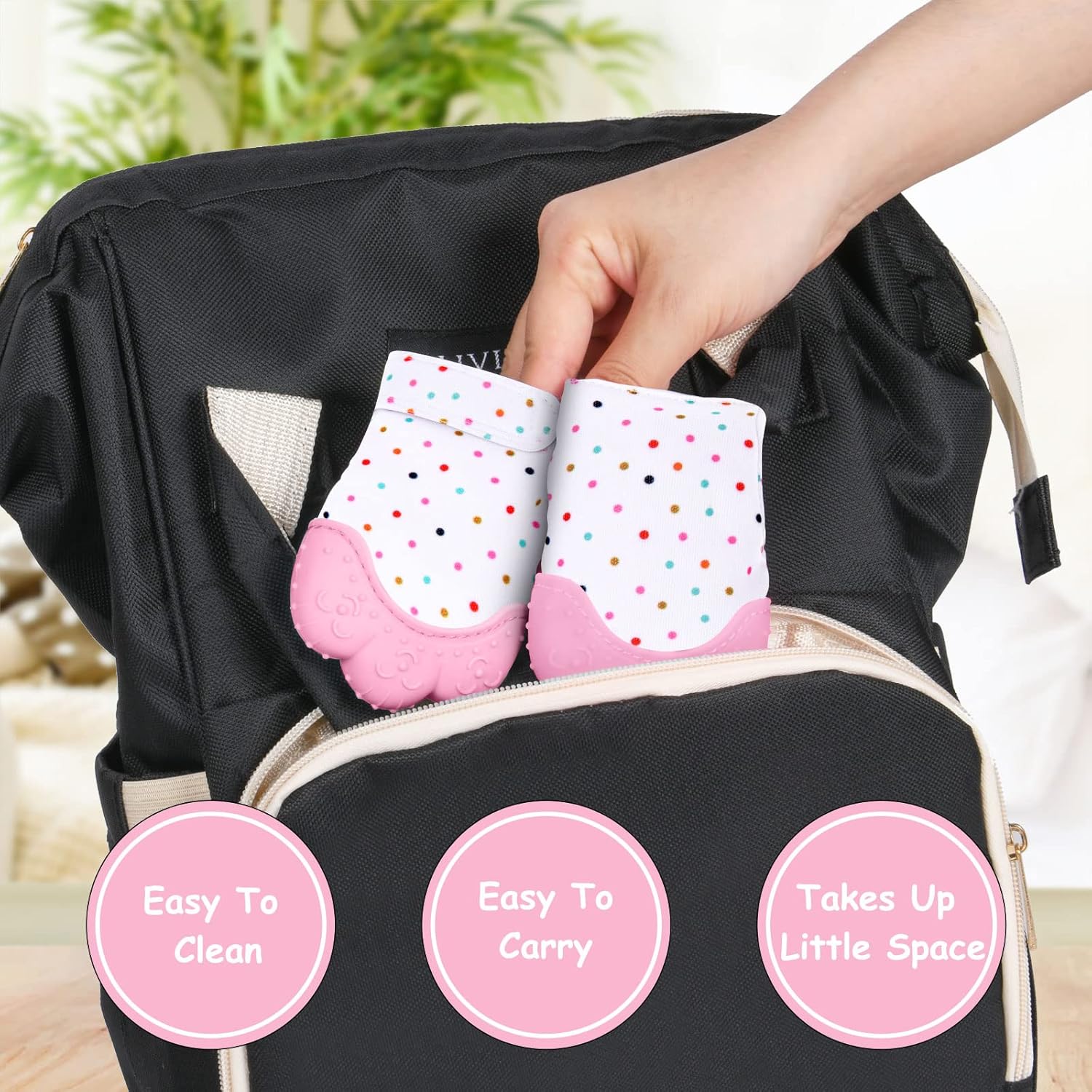 Amazing 2Pack Silicone Teething Mitt, Soothing Infant Teething Mitten Pain Relief, Prevent Scratches Glove, Safe Silicone Teething Toys for 0-12 Months - Image 6