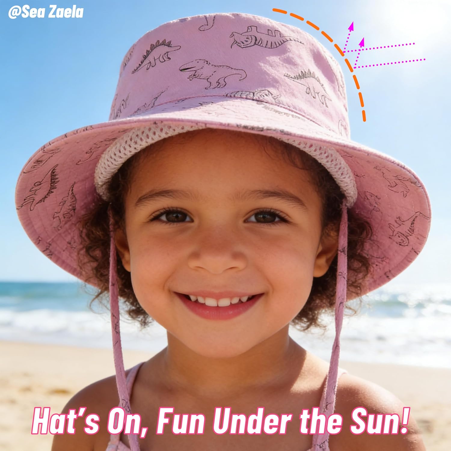 Amazing Baby Sun Hat Toddler Bucket Hats Summer Sun Protective Kids Beach Hats Wide Brim Outdoor Camping Hat for Boys Girls - Image 4