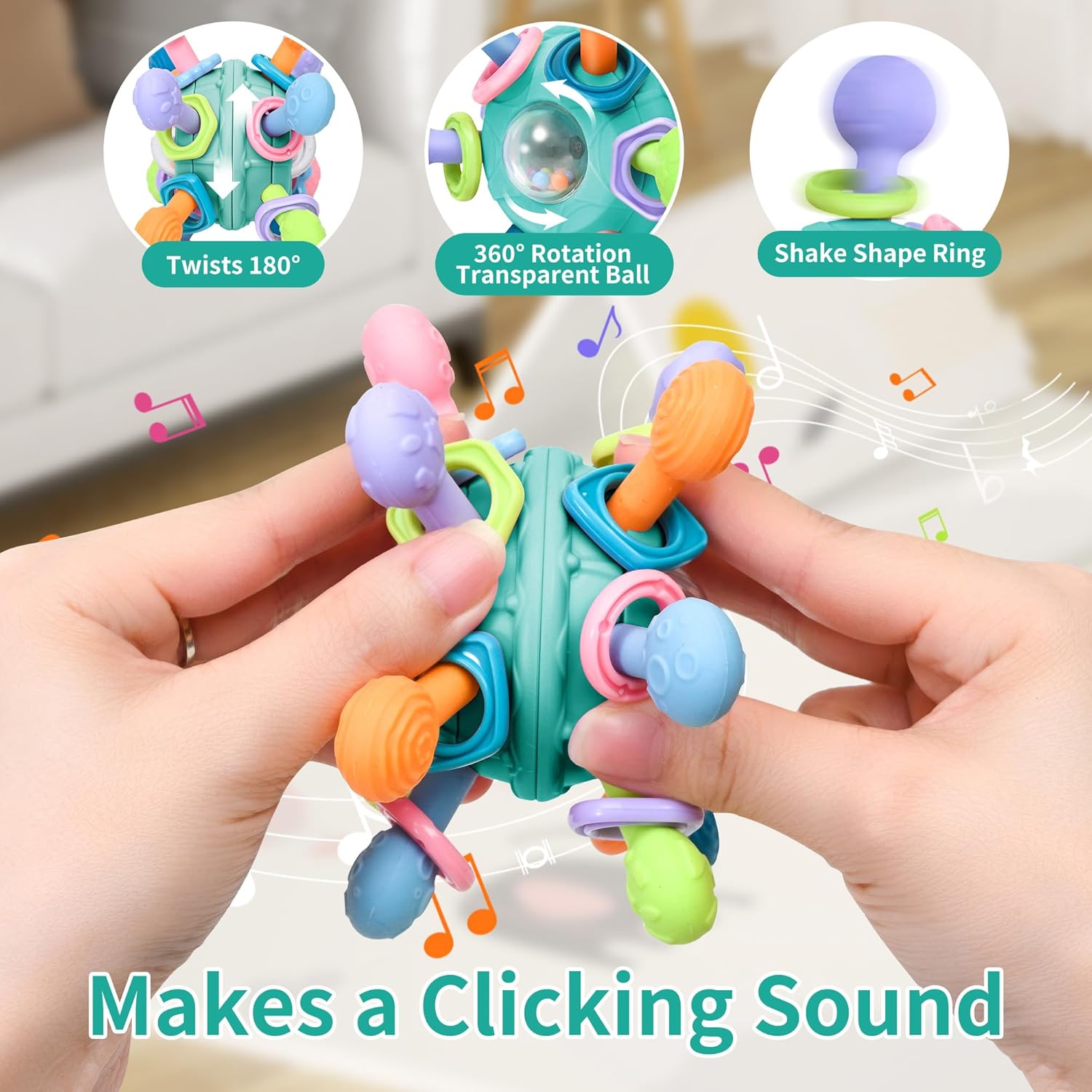Amazing Baby Montessori Teething Toys for 0-6 6-12 Months BPA Free Sensory Toys for Babies 0 3 6 9 12 18 Months Newborn Infant Learning Developmental Chew Rattle Toys Shower Gifts for 1 2 Year Old Girls Boys - Image 4