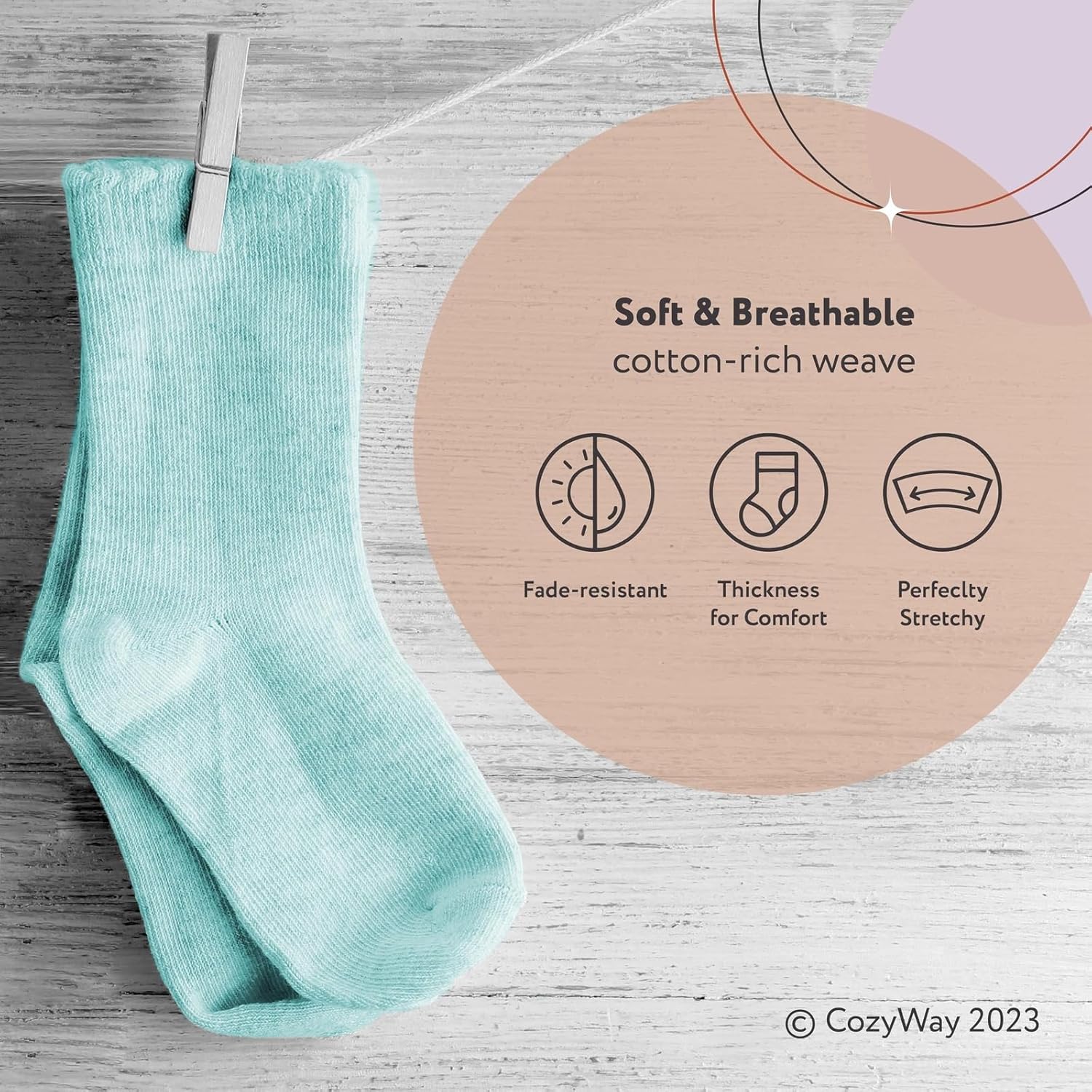 AmazingIReview CozyWay Baby & Toddler Socks Crew Comfy Cotton Socks For Girls and Boys Babies Soft & Breathable Infant - 12 Pack - Image 4